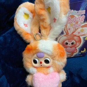 Baby Three Lilly Rabbit its Orange and White with Pink Heart